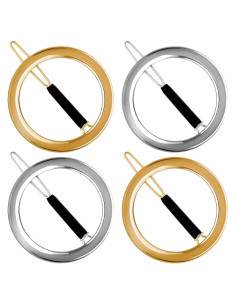 Clip de Cabello Minimalista PAGOW 4 Pcs Oro y Plata