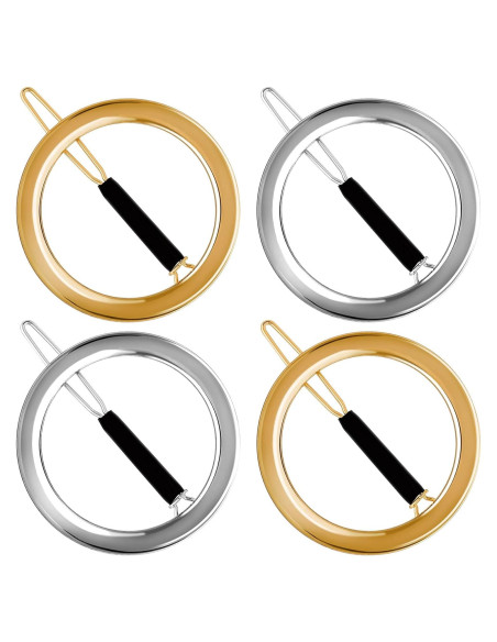 Clip de Cabello Minimalista PAGOW 4 Pcs Oro y Plata Clip de Cabello Minimalista PAGOW 4 Pcs Oro y Plata