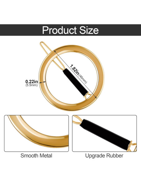 Clip de Cabello Minimalista PAGOW 4 Pcs Oro y Plata Clip de Cabello Minimalista PAGOW 4 Pcs Oro y Plata