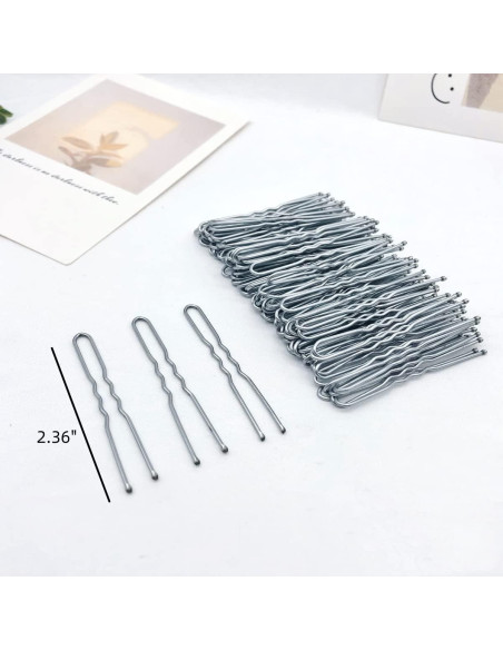 Pasadores de Pelo TAPBULL Plateados en Forma de U - 60 Pcs Pasadores de Pelo TAPBULL Plateados en Forma de U - 60 Pcs