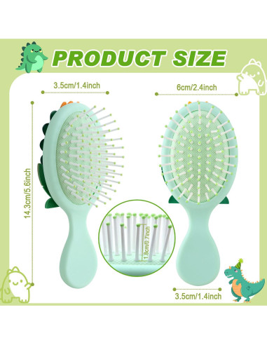 Cepillo de Cabello Mini para Niños SSCY Verde 14.6x6.1cm