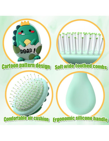 Cepillo de Cabello Mini para Niños SSCY Verde 14.6x6.1cm