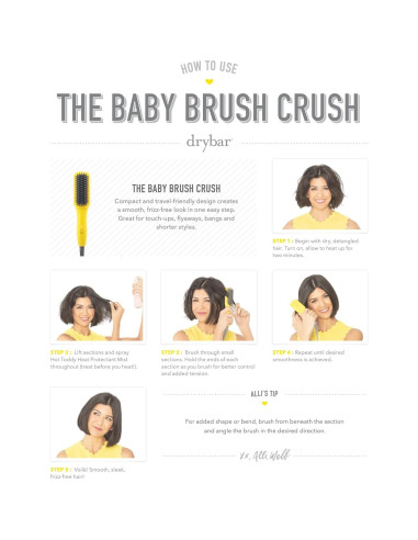 Cepillo Calentado Eléctrico Drybar Baby Brush Crush 25.9cm