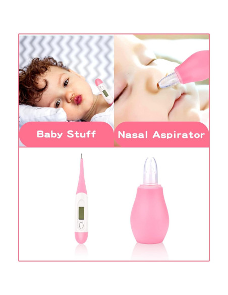 Kit de Cuidado para Bebés UHFi 17 Piezas Rosa con Aspirador Nasal Kit de Cuidado para Bebés UHFi 17 Piezas Rosa con Aspirador Nasal
