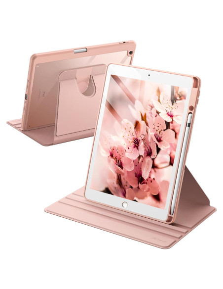 Funda Rotativa JETech para iPad 9/8/7 10.2" Oro Rosa Funda Rotativa JETech para iPad 9/8/7 10.2" Oro Rosa