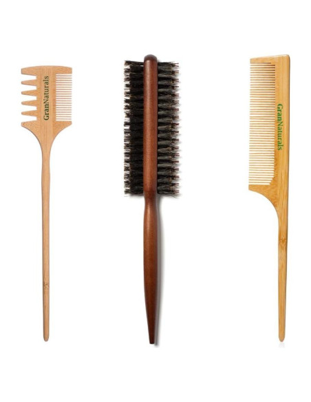 Conjunto de Cepillos para Cabello Slick Back GranNaturals 3 Pzas Conjunto de Cepillos para Cabello Slick Back GranNaturals 3 Pzas