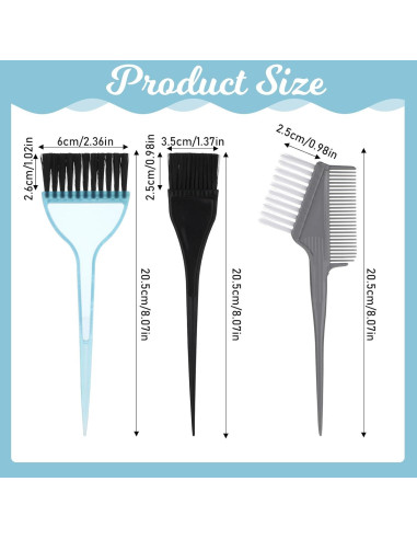 Kit de Brochas para Tinte de Cabello Piriuuo - 3 Piezas