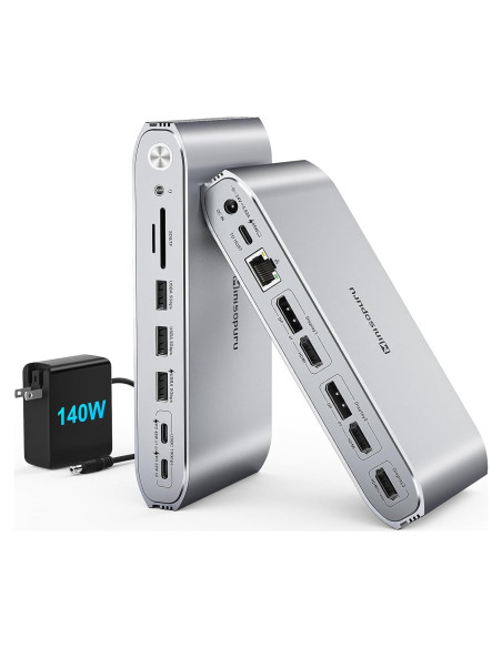 Estación de Acoplamiento Minisopuru Triple Monitor 140W 3xHDMI Estación de Acoplamiento Minisopuru Triple Monitor 140W 3xHDMI