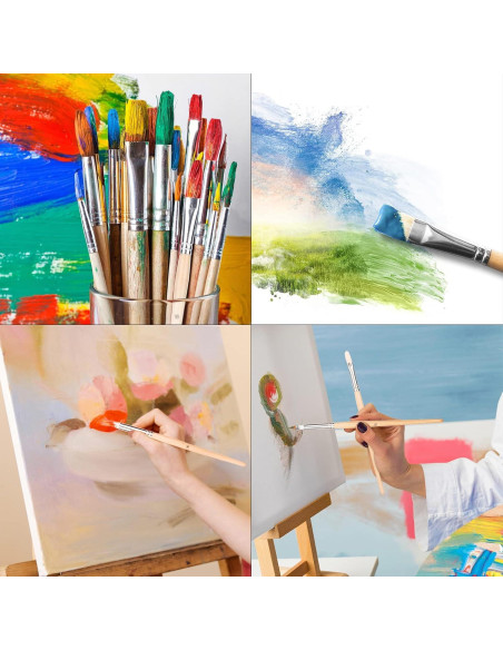 Pinceles de Pintura Amazon Basics 24 Piezas Multiusos Pinceles de Pintura Amazon Basics 24 Piezas Multiusos