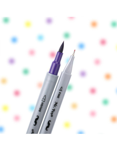 Marcadores de Pincel Doble Punta Mr. Pen - 12 Colores Vibrantes