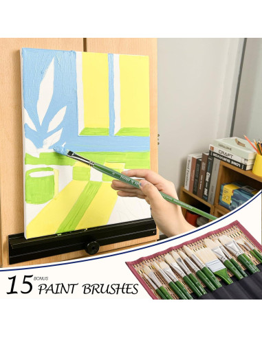 Juego de Pinceles Profesionales Falling in Art 15PCS Cerda Natural