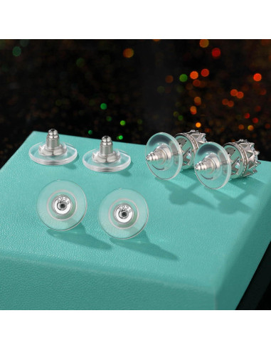 Respaldo de Aretes Grande 12mm Hazifes Plata 925 Hipoalergénico
