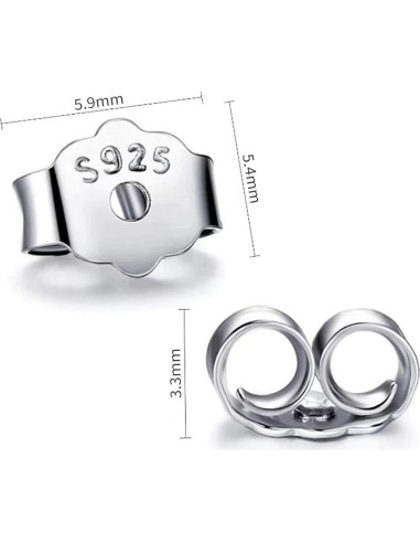 Respaldo de Aretes de Plata Esterlina S925 Hollosport 12Pcs