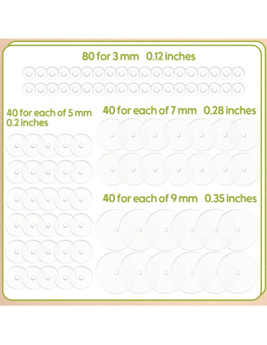 Hicarer 200 Pcs Soporte de Silicona para Pendientes 3-9 mm