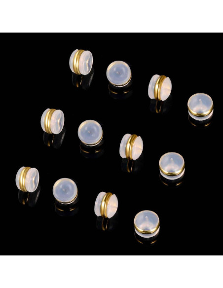 6 Pares de Respaldos de Aretes VOLUKA Hipoalergénicos Dorados 6 Pares de Respaldos de Aretes VOLUKA Hipoalergénicos Dorados