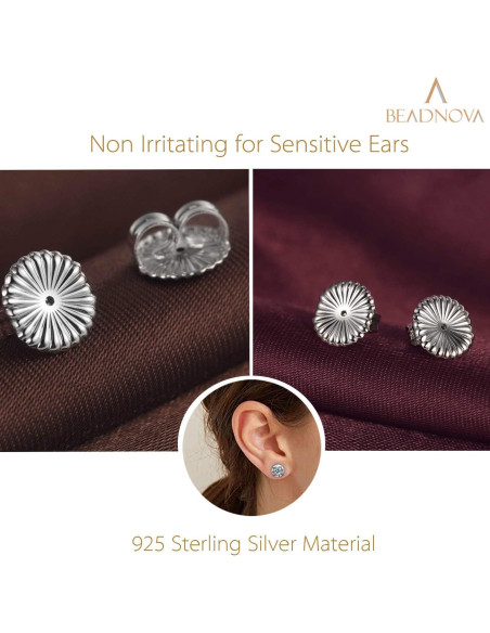 Respaldo Jumbo de Pendientes BEADNOVA 925 Plata Esterlina 4pcs Respaldo Jumbo de Pendientes BEADNOVA 925 Plata Esterlina 4pcs