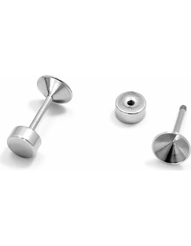 20 Soportes para Pendientes Redondos Ruiwaer Acero Inoxidable