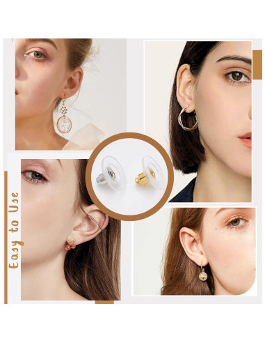 Resortes para Aretes KASBEE 120PCS Hipoalergénicos Dorado Plateado