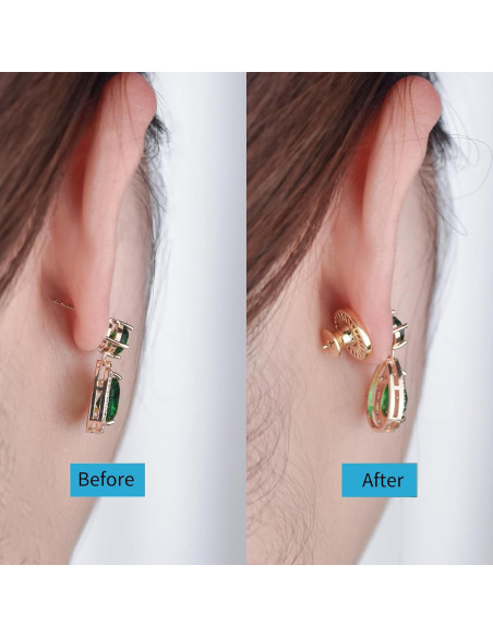 Resortes para Pendientes JIACHARMED Oro 18K 4 Piezas Hipoalergénicos Resortes para Pendientes JIACHARMED Oro 18K 4 Piezas Hipoalergénicos