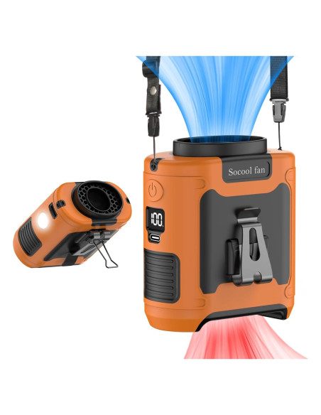 Ventilador Portátil Socool K50 10000mAh 5 Velocidades Naranja Ventilador Portátil Socool K50 10000mAh 5 Velocidades Naranja