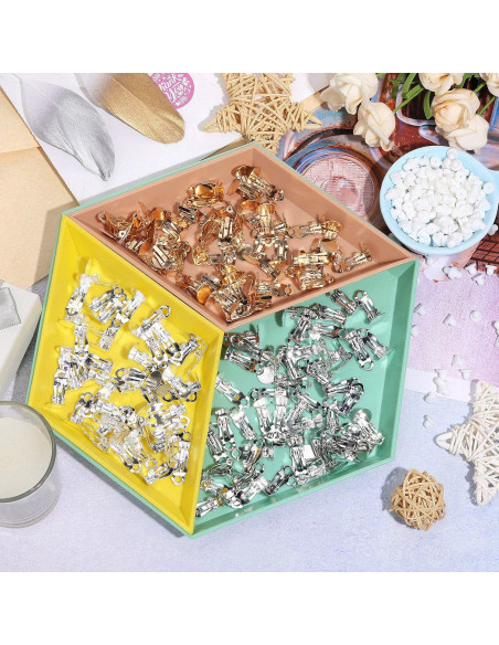 Kit de Joyería Hicarer 350 Piezas Clips y Almohadillas DIY Kit de Joyería Hicarer 350 Piezas Clips y Almohadillas DIY