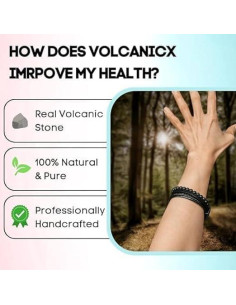 Pulsera de Bienestar Volcanicx de Cuentas de Ágata 21.5 cm 2