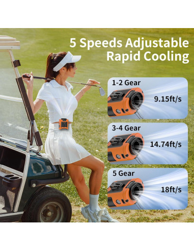 Ventilador Portátil Socool K50 10000mAh 5 Velocidades Naranja