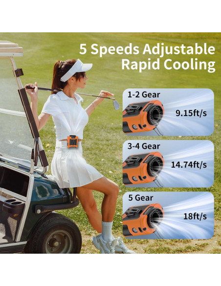 Ventilador Portátil Socool K50 10000mAh 5 Velocidades Naranja Ventilador Portátil Socool K50 10000mAh 5 Velocidades Naranja