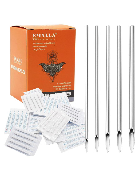 Kit de Perforación de Orejas y Nariz Romlon 50 Piezas Acero Inoxidable Kit de Perforación de Orejas y Nariz Romlon 50 Piezas Acero Inoxidable