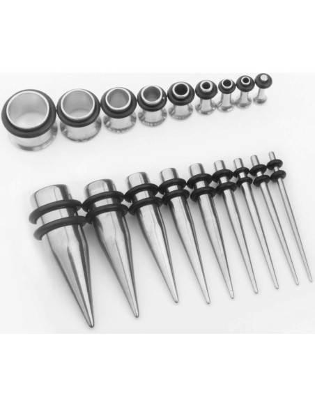 Kit de Estiramiento de Orejas CABBE KALLO 36pcs Acero Quirúrgico Kit de Estiramiento de Orejas CABBE KALLO 36pcs Acero Quirúrgico