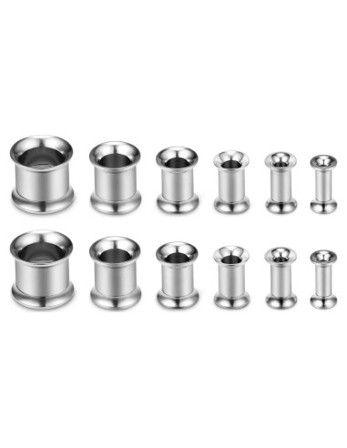 Kit de Estiramiento de Orejas SCERRING 12 Piezas Acero Inoxidable