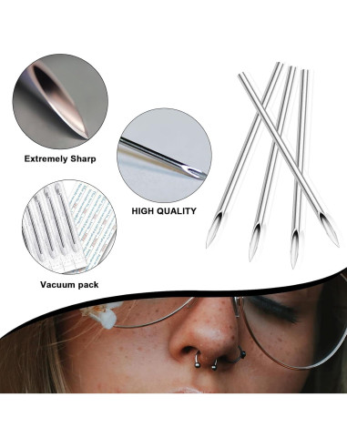 Kit de Piercing Estéril 100pcs Anghie 12G 14G 16G 18G 20G