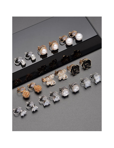 Conjunto 10 Pares Pendientes de Clip Tornito Mujeres