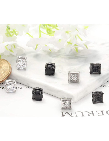 Pendientes Magnéticos de Acero Inoxidable YZstyle - 4 Pares 6MM Pendientes Magnéticos de Acero Inoxidable YZstyle - 4 Pares 6MM
