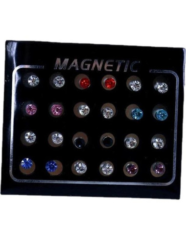 Pendientes Magnéticos de Cristal NC 24 Pcs 4mm Sin Perforación