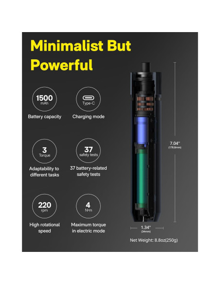 Destornillador Eléctrico HOTO 3.6V Inalámbrico con 12 Puntas Destornillador Eléctrico HOTO 3.6V Inalámbrico con 12 Puntas