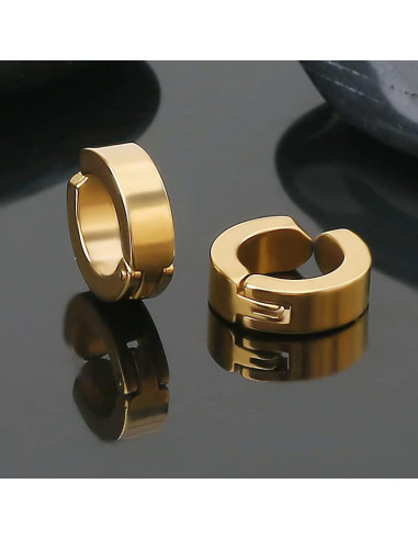 Pendientes de Clip de Acero Inoxidable YZstyle - 3 Pares Unisex