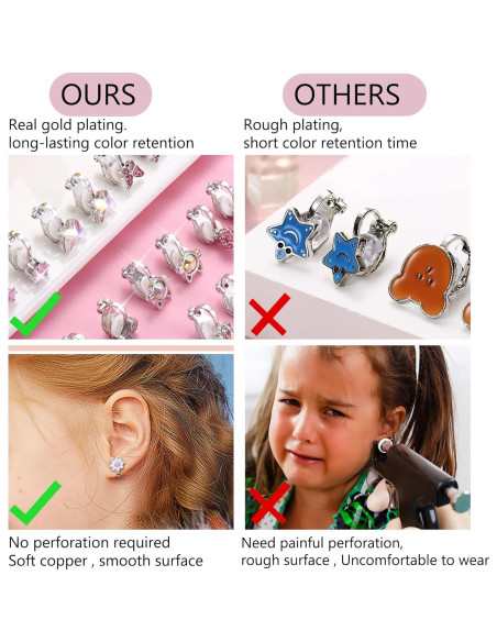 Pendientes de Clip Hipoalergénicos LOYALLOOK - 12 Pares Multicolores Pendientes de Clip Hipoalergénicos LOYALLOOK - 12 Pares Multicolores