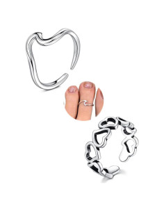 Anillos para Dedos de los Pies QWALIT Ajustables Plata Oro