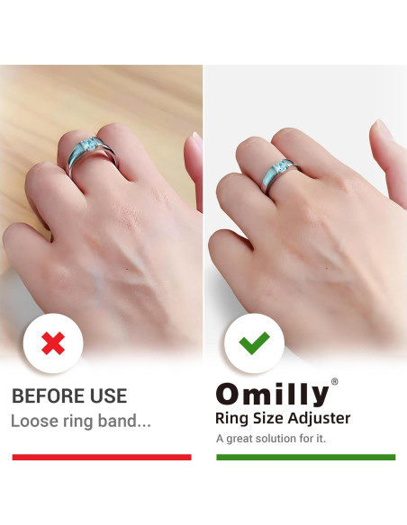 Ajustador de Tamaño de Anillo Omilly - 16 Tamaños, 2 Estilos Ajustador de Tamaño de Anillo Omilly - 16 Tamaños, 2 Estilos