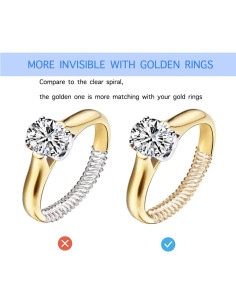 Ajustador de Tamaño de Anillo PUULWEK 16pcs Dorado y Plateado 2