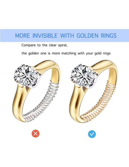Ajustador de Tamaño de Anillo PUULWEK 16pcs Dorado y Plateado Ajustador de Tamaño de Anillo PUULWEK 16pcs Dorado y Plateado