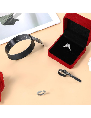 Kit Medidor de Tamaño de Anillo y Pulsera Ptwola - Negro