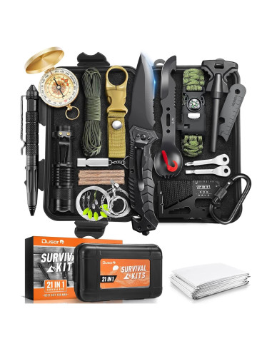 Kit de Supervivencia Dusor 21 en 1 para Camping y Aventura