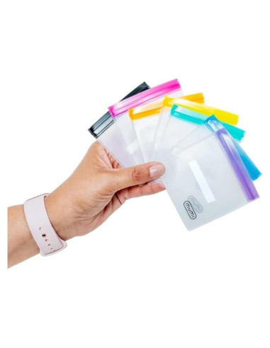 Conjunto de 7 Bolsas Reutilizables MUMI Transparentes 7.62x7.62cm