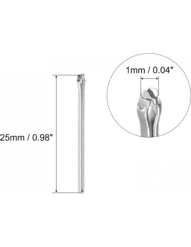 Pasadores de Enlace de Reloj uxcell 25mm Acero Inoxidable 1mm