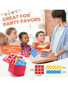 Juego de Mesa Tic Tac Toe JoyCat - Paquete de 48 Mini Tableros 2