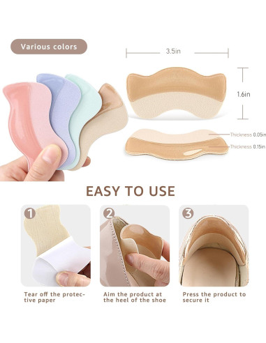 Almohadillas de Gel para Talón HiRui - 4 Pares Beige