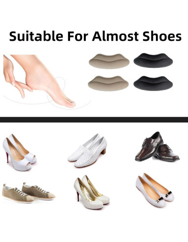 Almohadillas de Talón DLOSN - 6 Pares Negros para Zapatos