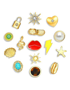 Encantos de Zapatos XOCARTIGE 15 Piezas Brillantes Multicolor